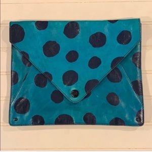 3.1 Phillip Lim vintage polka dot clutch blue